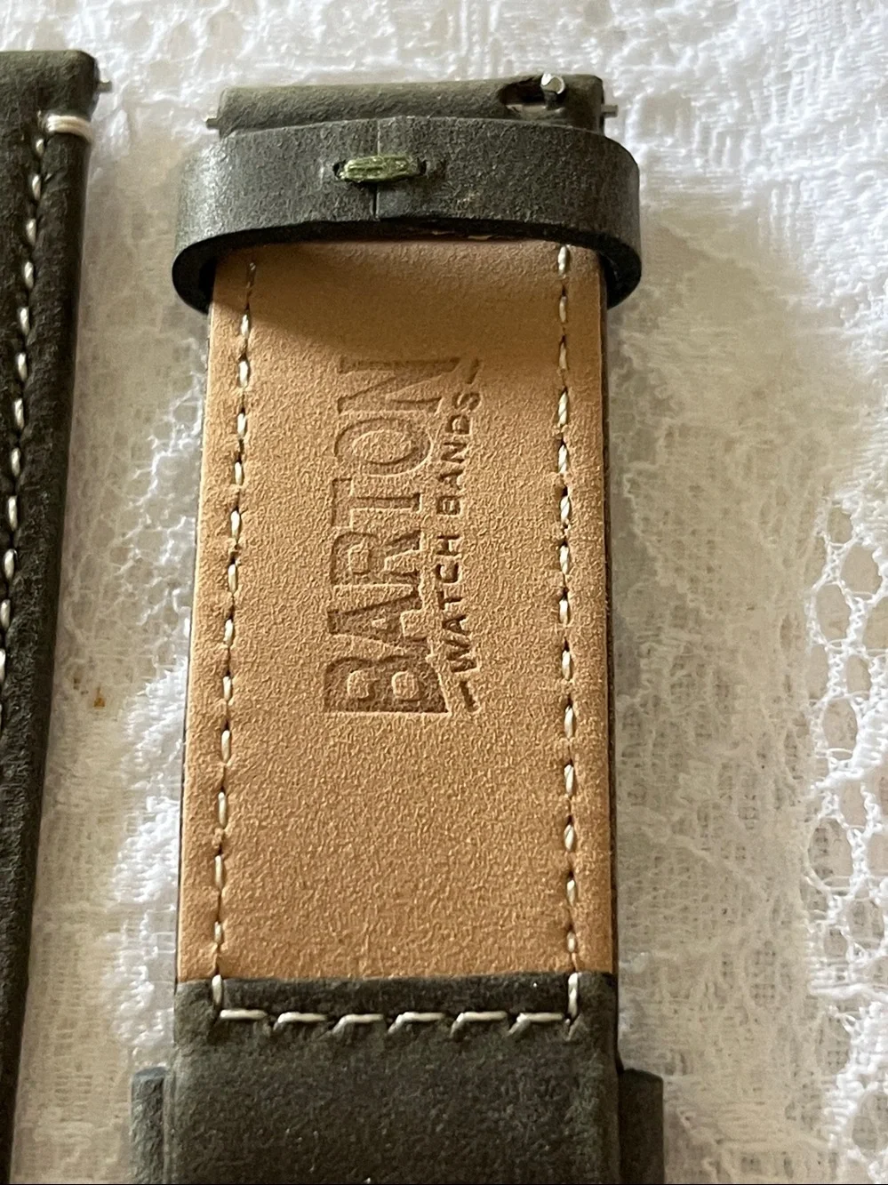 Olive Green Leather Watch Strap - Men’s Accessory